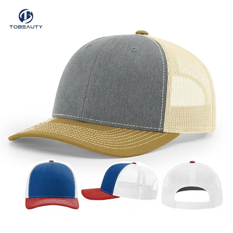 Toptan En İyi Fiyat Özel Logo Boş 6 Panel Ağırlı Geri Kadın Erkek Richardson 112 Trucker Şapka