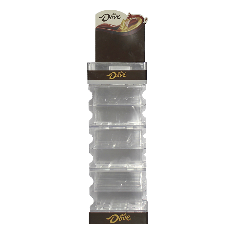 Modular Tower-Style Transparent Plastic Injection Molded Display Rack for Chocolate