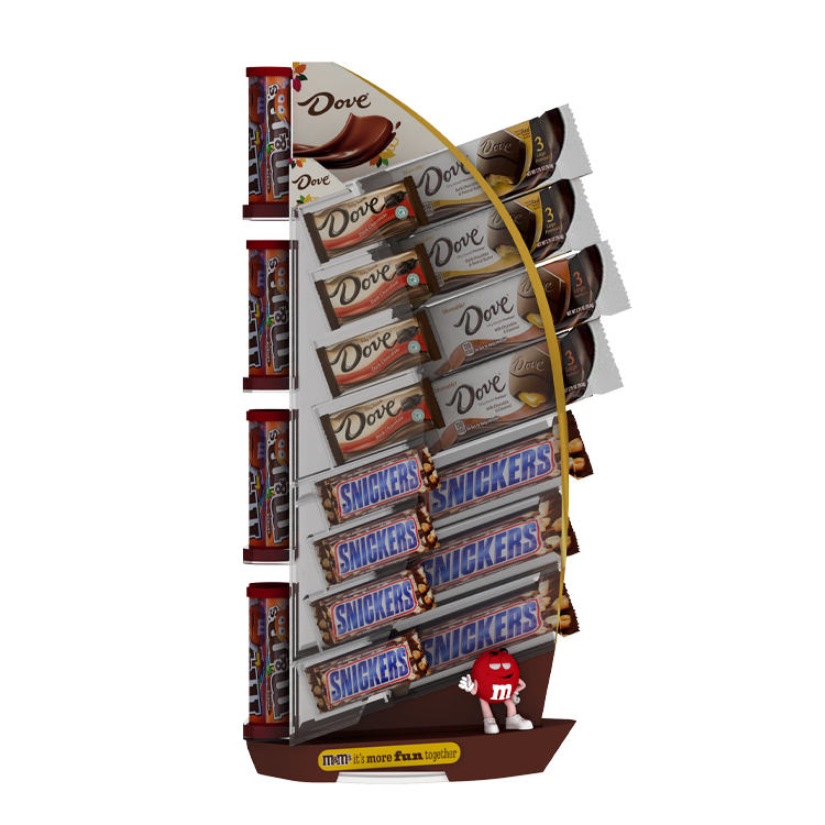 Chocolate Retail Transparent Plastic Injection Molding Display Rack