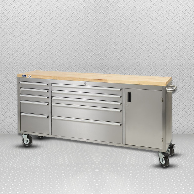 کمد ابزار روی چرخ ده کشویی GLS7010 از فولاد سرد SPCC