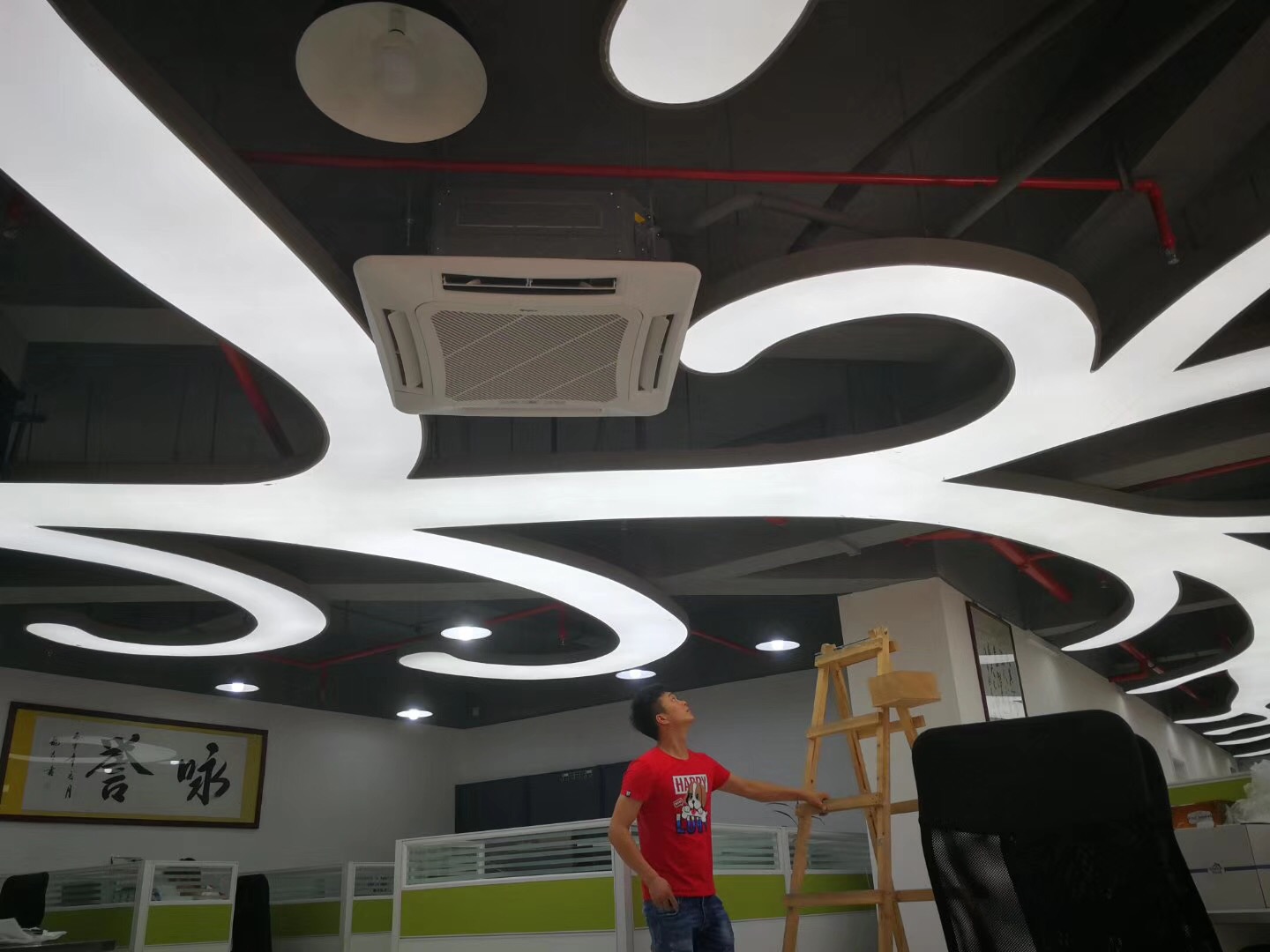 european compliant custom made white translucent stretch ceiling film  no black spots no visible streaks when illuminated-7