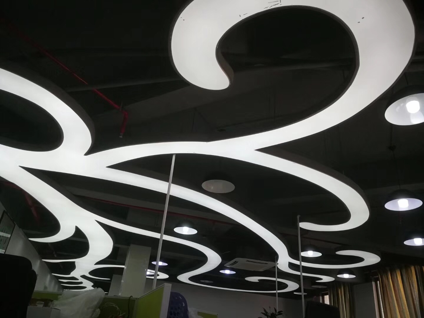 european compliant custom made white translucent stretch ceiling film  no black spots no visible streaks when illuminated-4