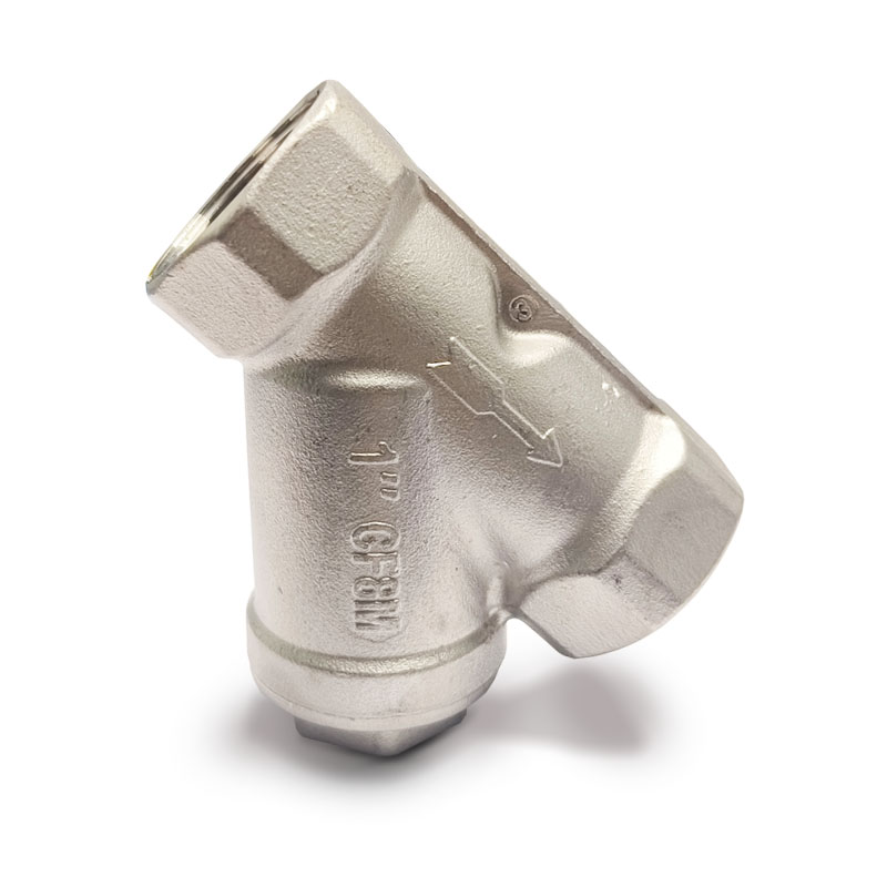 Accesorios del sistema de suministro de agua en tres vías de tubería de filtro tipo Y de acero inoxidable, material 304/316L, precisión alta, hebilla de alambre con rosca interna para ingeniería de tuberías