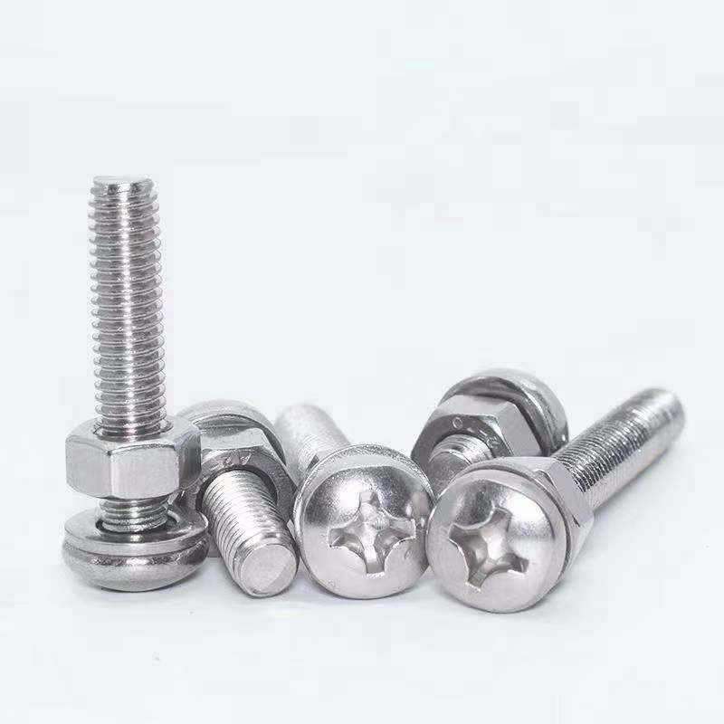 ensemble de vis à tête ronde croisée en acier inoxydable 304 avec écrou longueur de boulon machine fil de taille spécifications Complète une grande quantité de points livraison rapide garantie date de livraison peut être personnalisé et traité