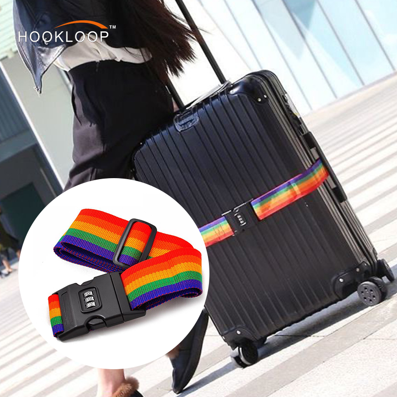 पहचानने में आसान यात्रा बेल्ट भारी ड्यूटी सूटकेस के लिए समायोज्य सामान स्ट्रैप