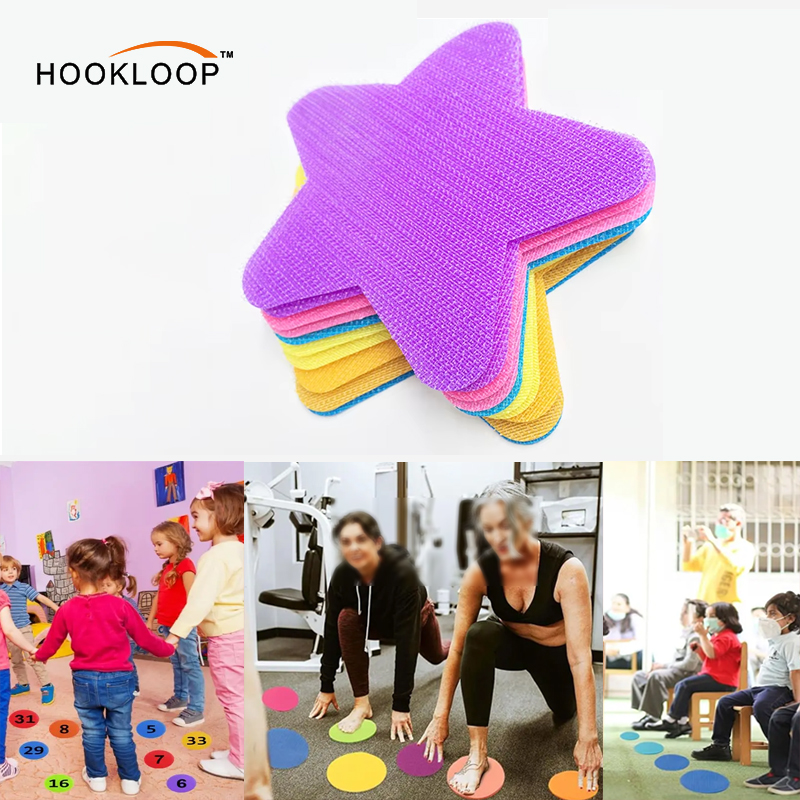 Marcadores numéricos para alfombras, círculos coloreados del 1 al 36, figuras redondas reutilizables con cierre de nylon de gancho y bucle