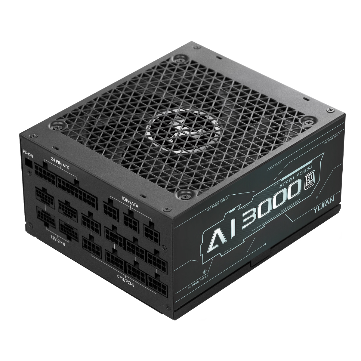 80Plus Platinum AI-3000W Tam modular PC stek qüvvə təminatı ATX stek qüvvə təminatı Oyun üçün