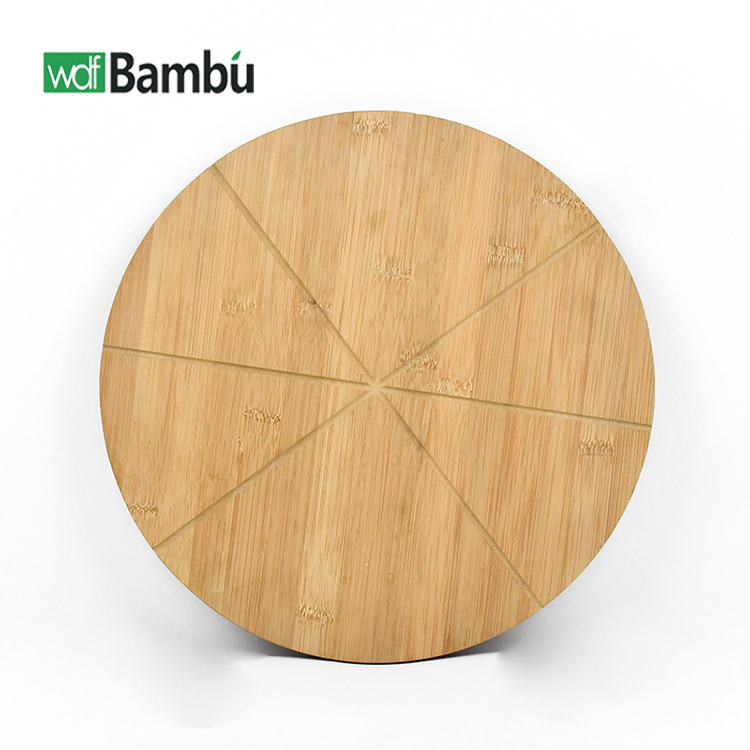 WDF New Design Custom Wooden Piza Peel Plate Live Edge Cutting Board Durable BambooPizza Peel For Cooking