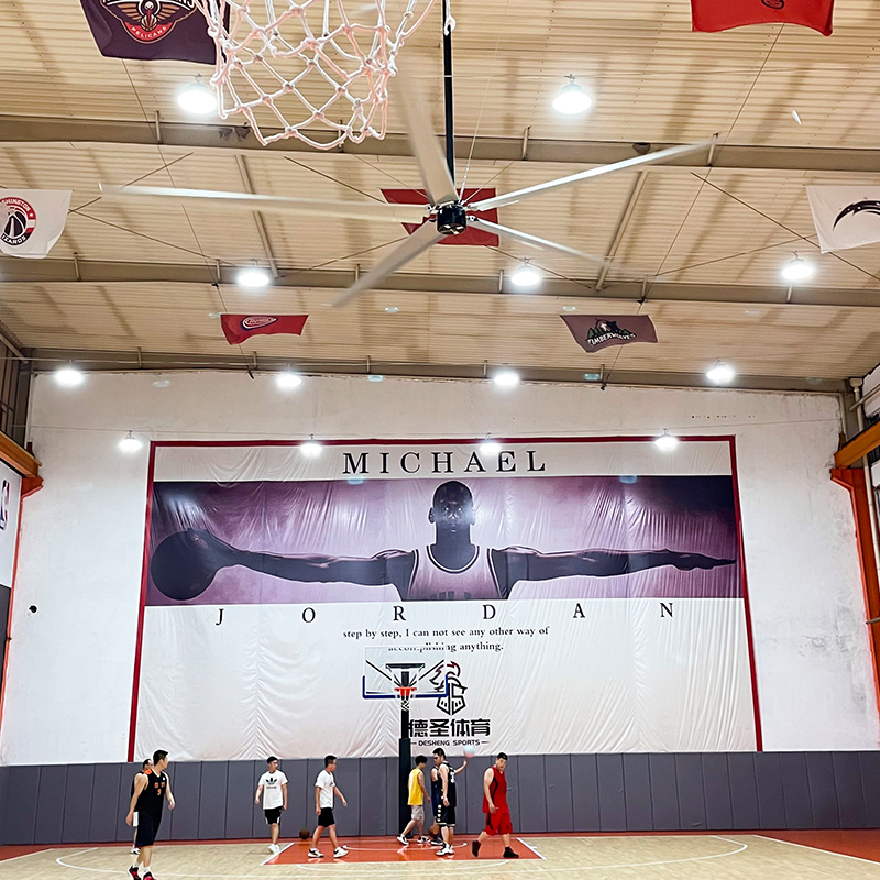 Playing basketball under a hvls fan gym is more enjoyable-Desheng Sports