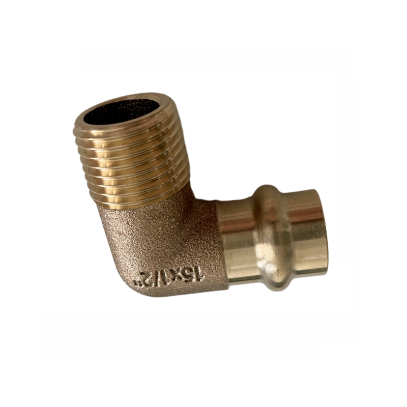 Brass V-Press Fitting 90 Elbow Male