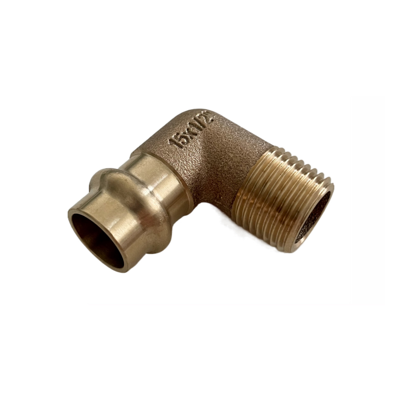 Brass V-Press Fitting 90 Elbow Male