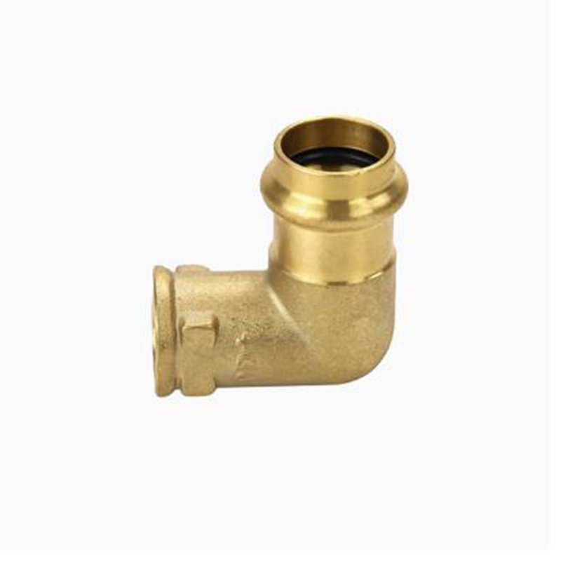 Brass V-Press Fitting 90 Elbow Female