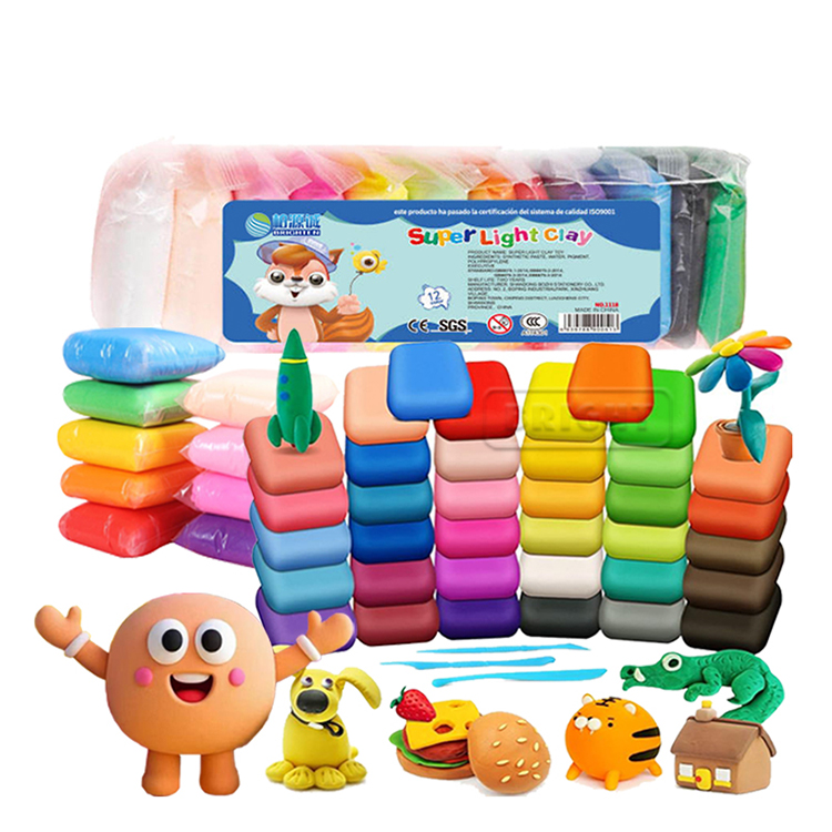 12 Warna Lempoyang Ultra-Ringan - 100g Lem tidak Toksik untuk Seni dan Kerajinan Kanak-kanak