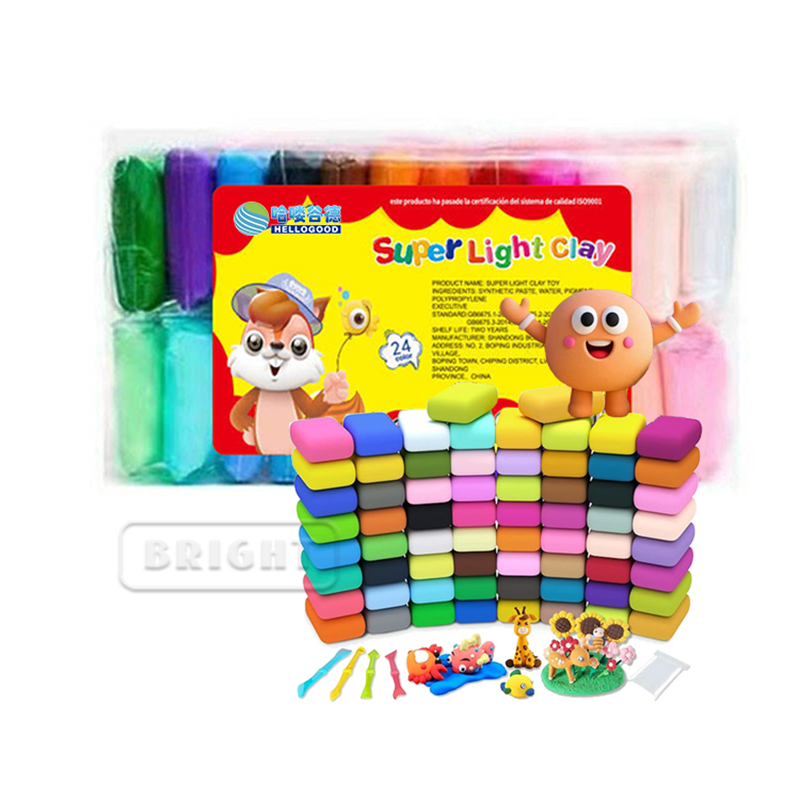 24 Warna Tanah Liat Ringan - Tanah Liat Modeling Tiada Toxin untuk Kraf Seni Kanak-kanak