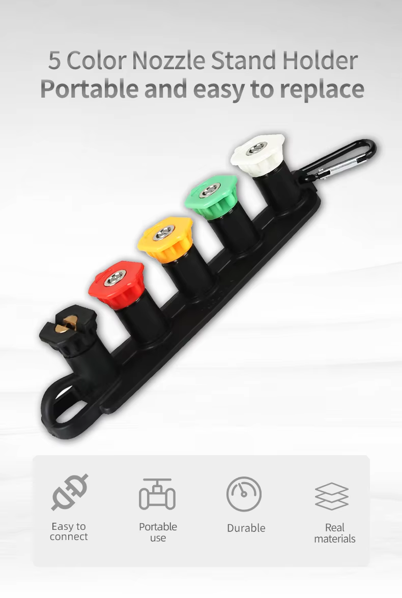 4 quick connect 5 color nozzle stand holder high pressure washer nozzle car wash tips-3