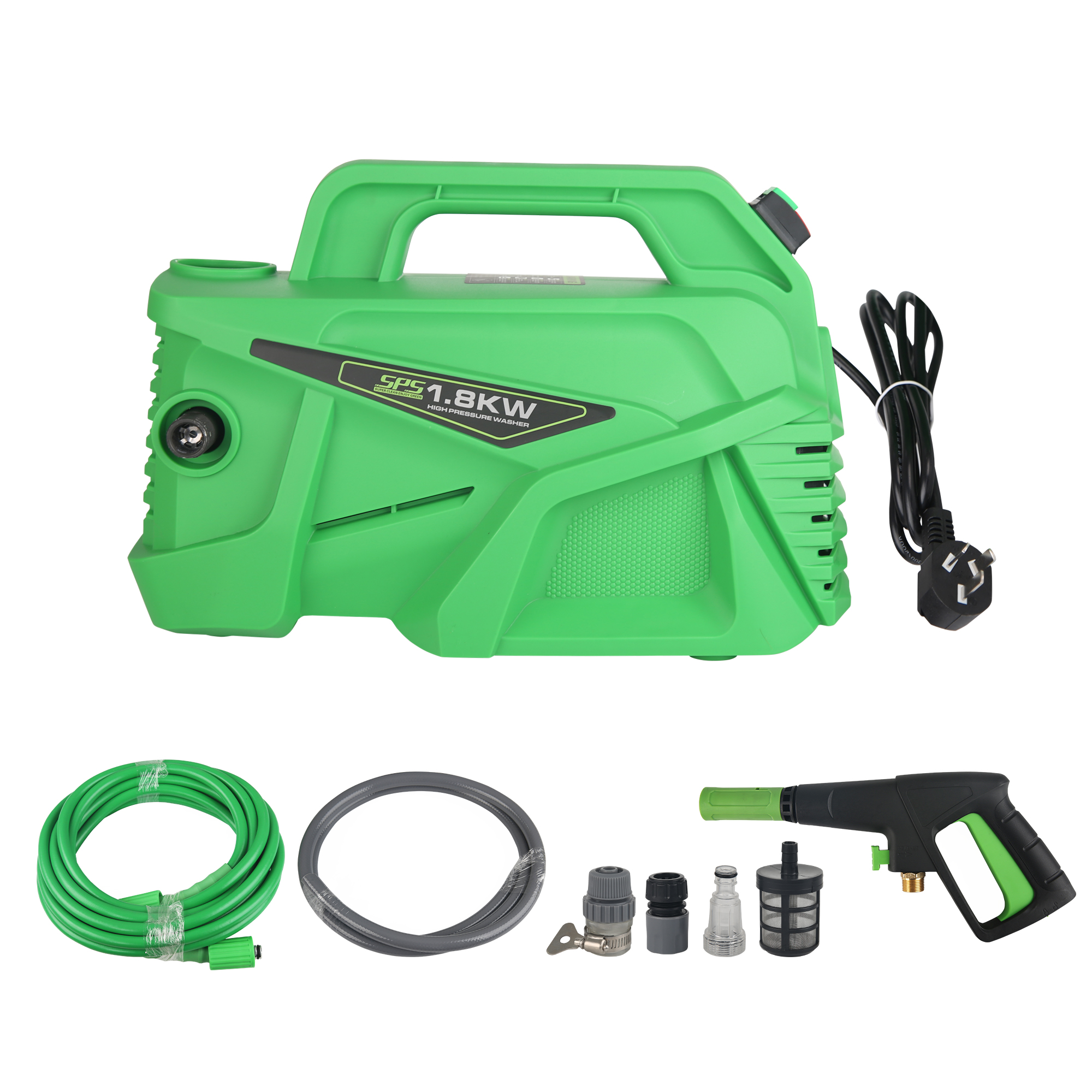 SPS Multifunctioneel Draagbaar Hand-Houd Hoge Drukreiniger Machine Auto Reinigingsapparaat 1800W 160Bar 8L/Min Elektrische Drukreiniger Koude Water Automatische Koperen Inductiemotor