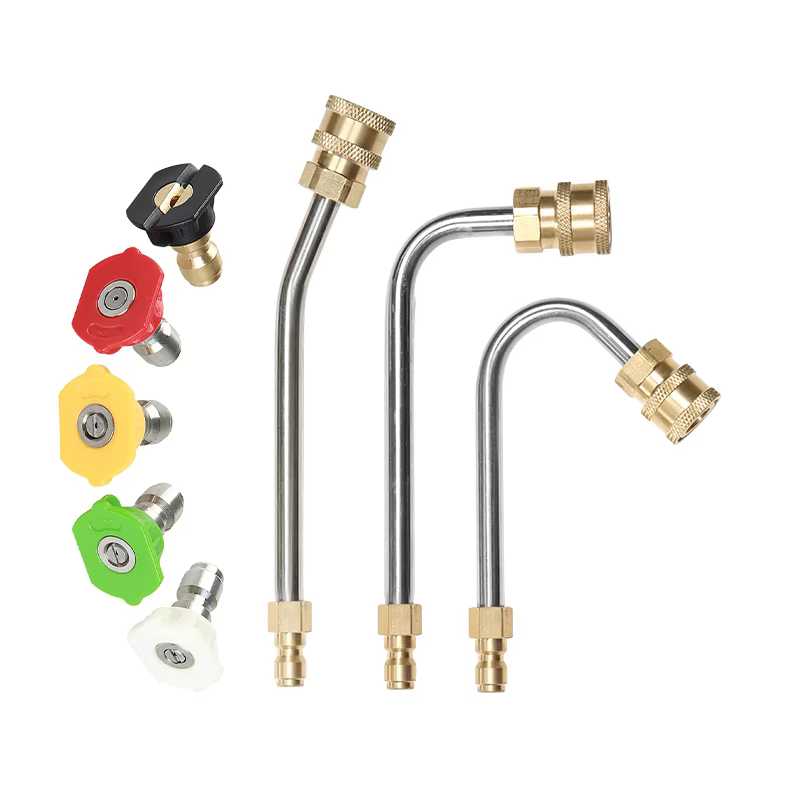 4 inch quick connect high pressure washer gutter cleaner attachment 90 degree curved short extension rod-2