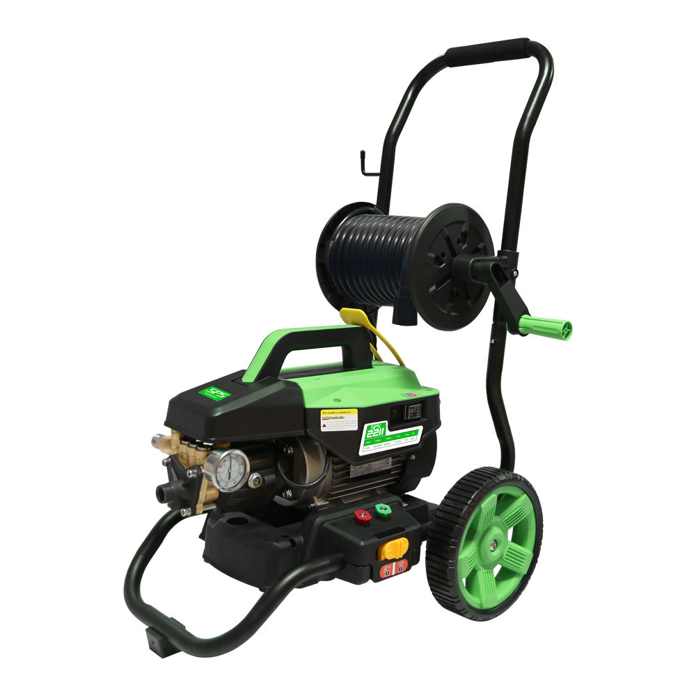SPS 3000w Portable Automatic 2 in 1 Function 150Bar Car Wash Cleaner Two Wheel Trolley Car Cleaning Machine with 15m Hose Reel