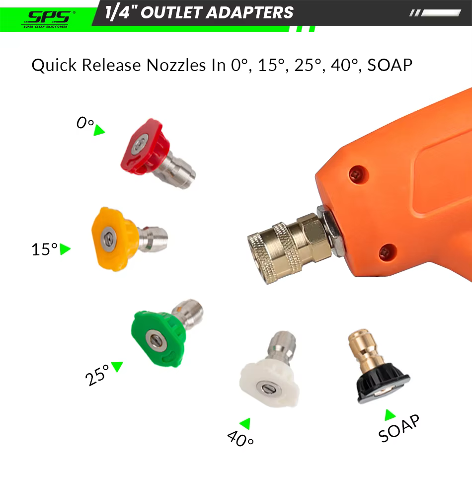 sps high pressure washer gun water spray long pressure gun with 5 color nozzles carwash gun-7