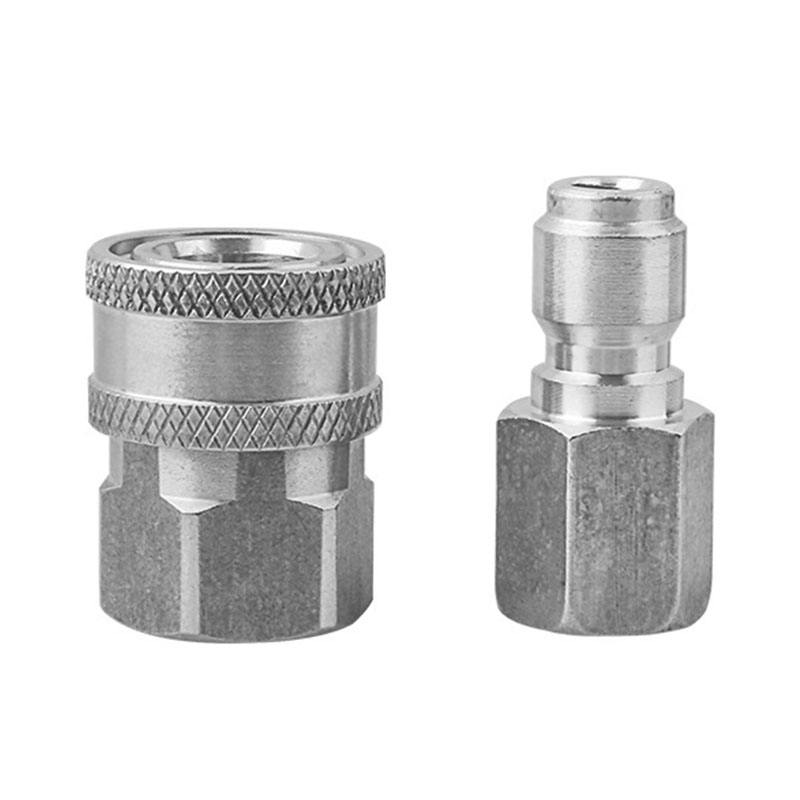 SPS hárþrýstivél 3/8 fljótlegt tengisfitjunarsett úr rustfrjálsu stáli fyrir slöngu með NPT þræði