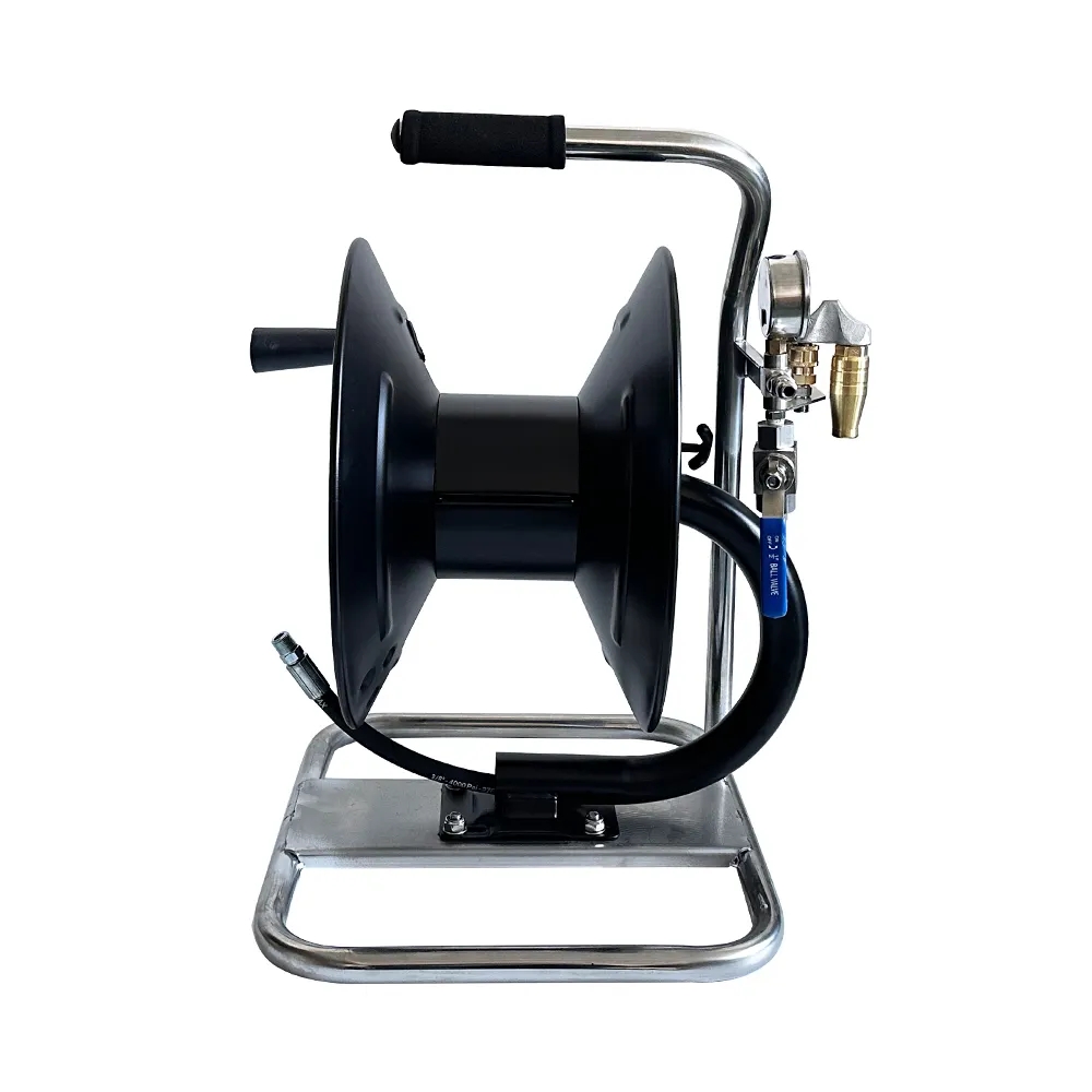 100FT Heavy Duty Industrial Pressure Washer Hose Reel 30m Car Wash Manual Pivoting Hose Reel With Sewer Nozzle