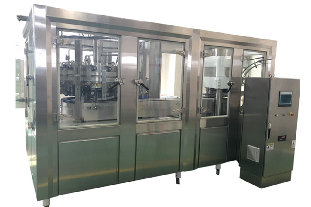 máquina de enchimento e costura de latas 2 em 1