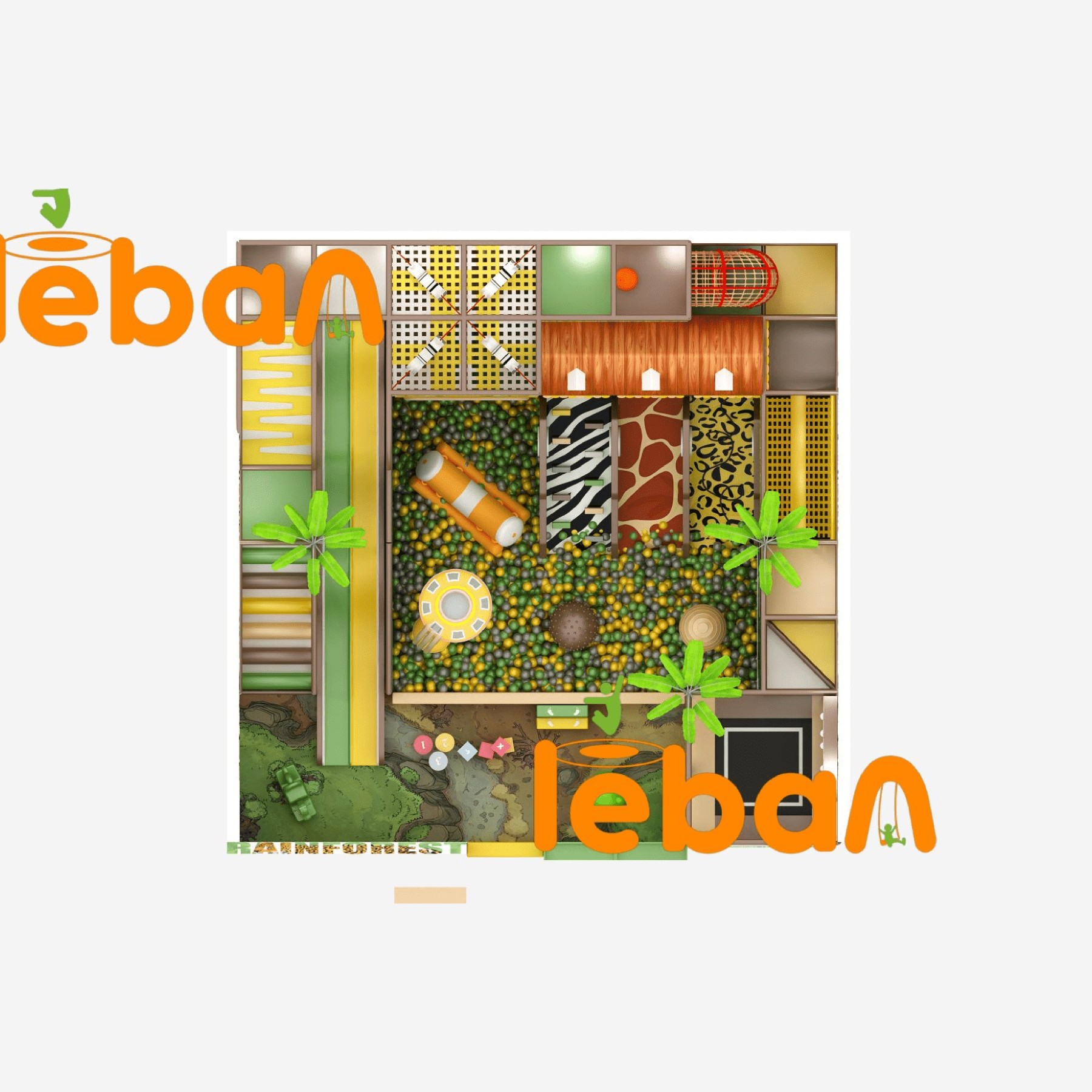 Aventura en la Jungla del Bosque Tropical - Parque Infantil Cubierto