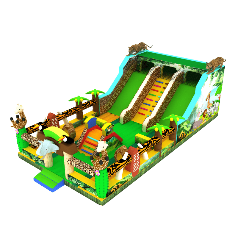 Commercial Inflatable Plastic Slide Bouncing Castles Obstacle Course Jumping Park Inflatable Playground for Kids