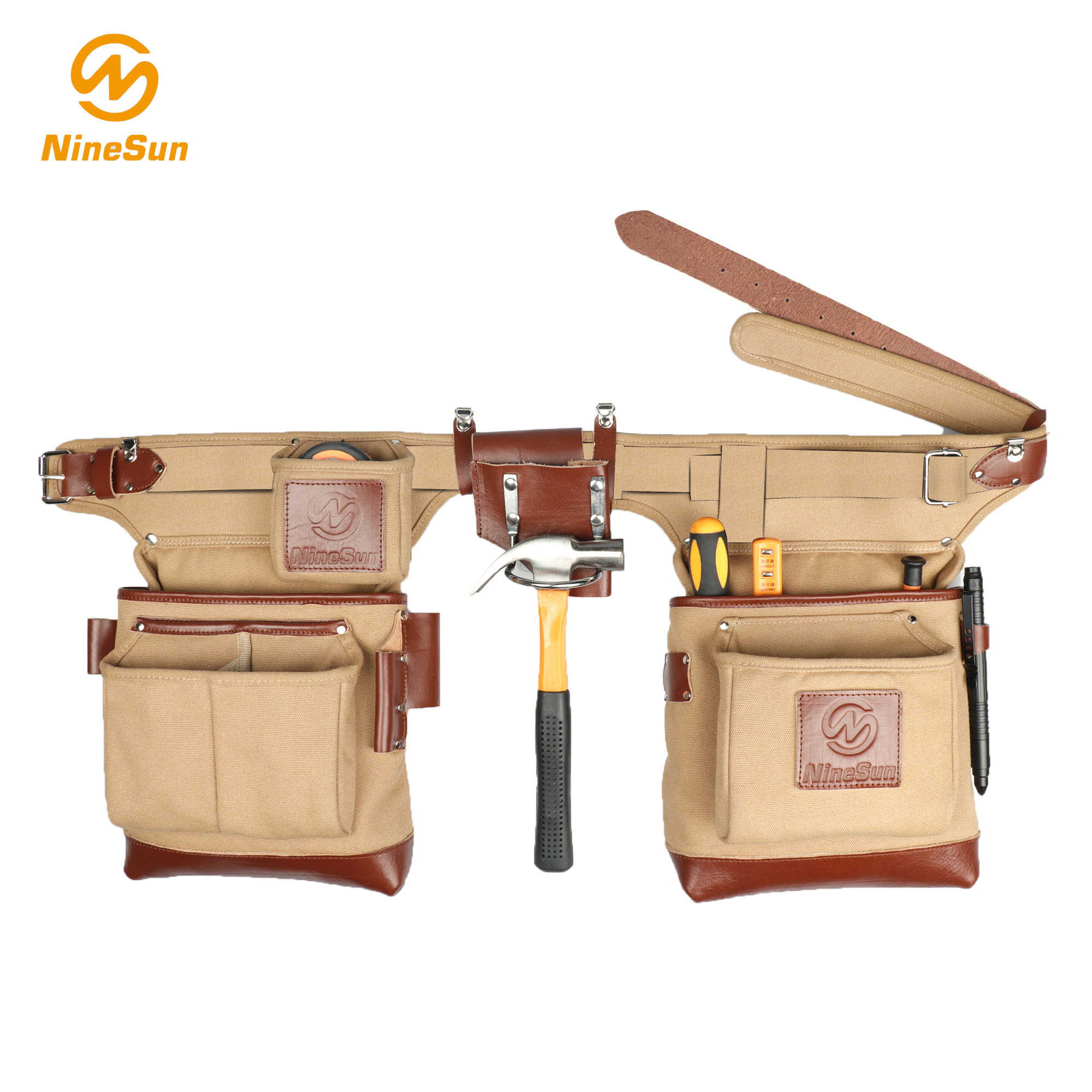 Bolsa de Cinto de Ferramentas BB-201-CV-BN em Lona Marrom