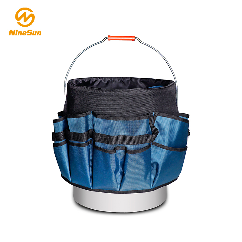 Borsa a Secchio per Attrezzi BuB-101-NL-BU.BK in Nylon Blu Nero Grigio