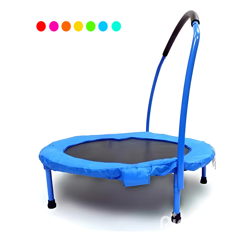 Jingyi מיני טרמפולינה 36 אינץ', טרמפולינת כושר מקורה לילד 3-6 שנים עם ידית בטיחות ואור