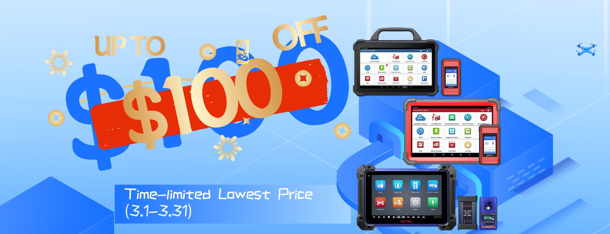 March Binge Shopping, Up to $100 Off Diagnostic Tools Directly