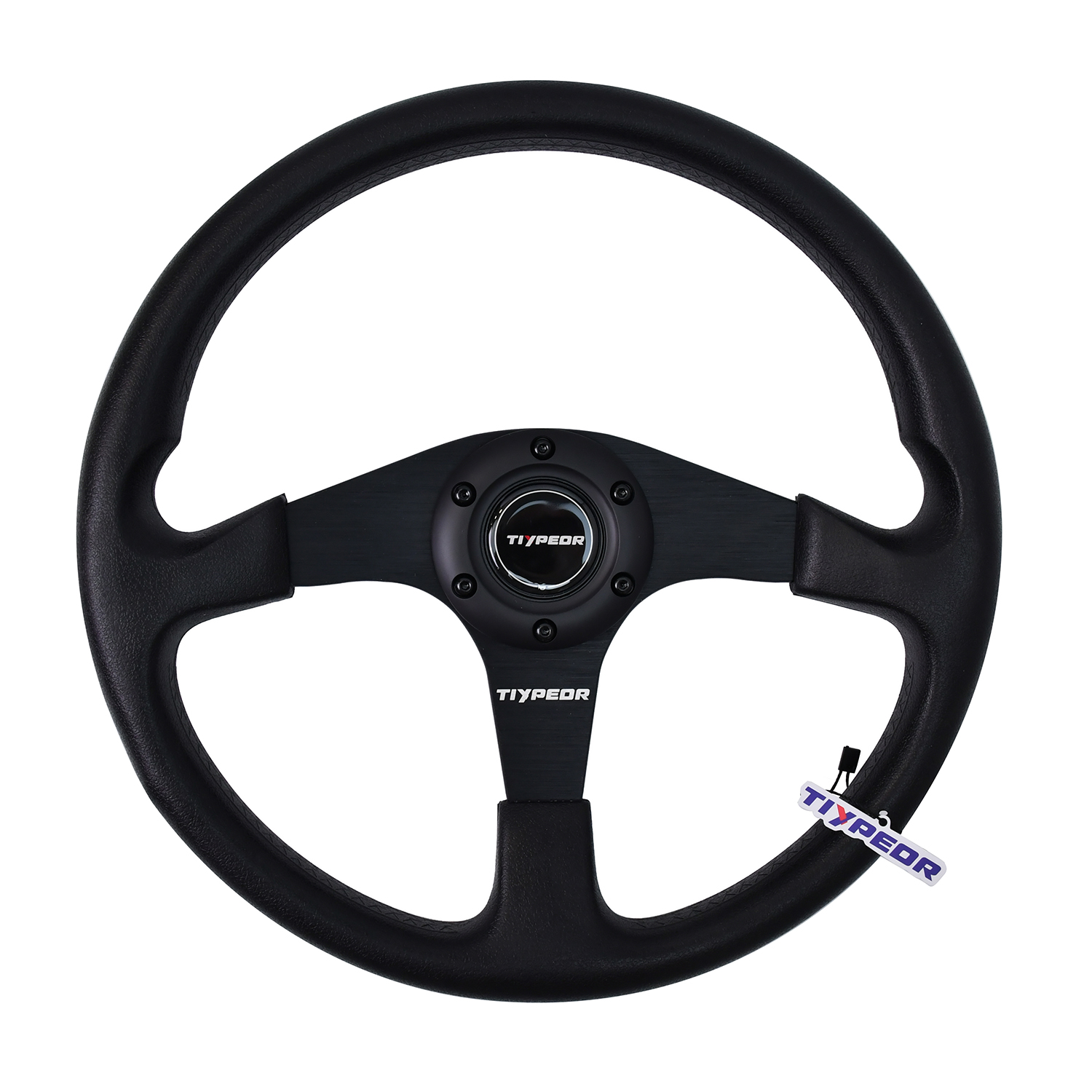 TIYPEOR Universal 350MM Sports Racing Aluminum PU Steering Wheel Suitable for Sightseeing Cars and Golf Cars