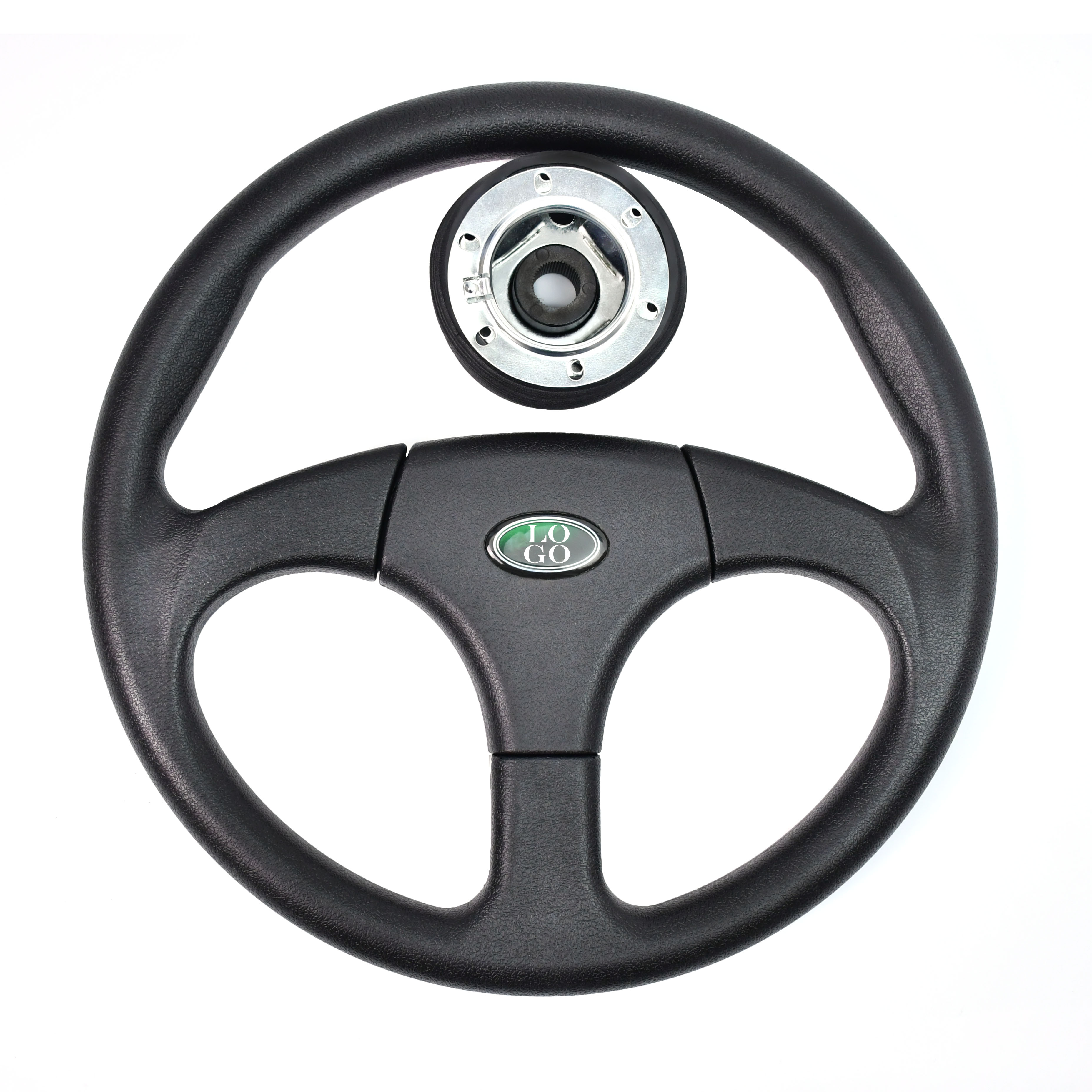 Tiypeor High Quality 350mm PU Black Leather Racing Game Competition Steering Wheel 