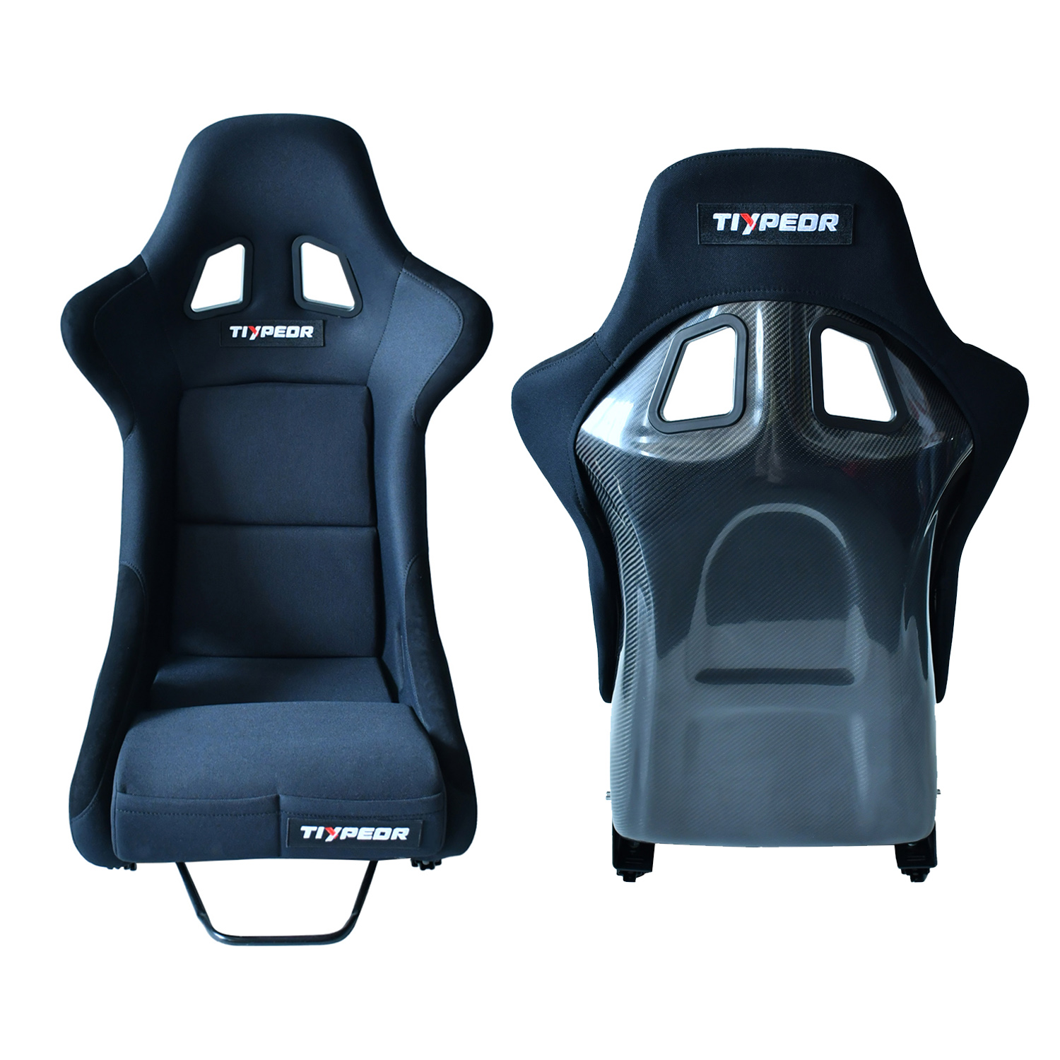 TIYPEOR Suede Seat Black Bucket Racing Seat for Rallying
