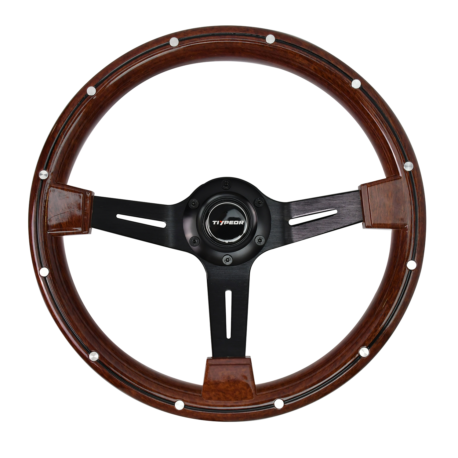 TIYPEOR Universal 350mm ABS Classic Retro Vintage Car Steering Wheel