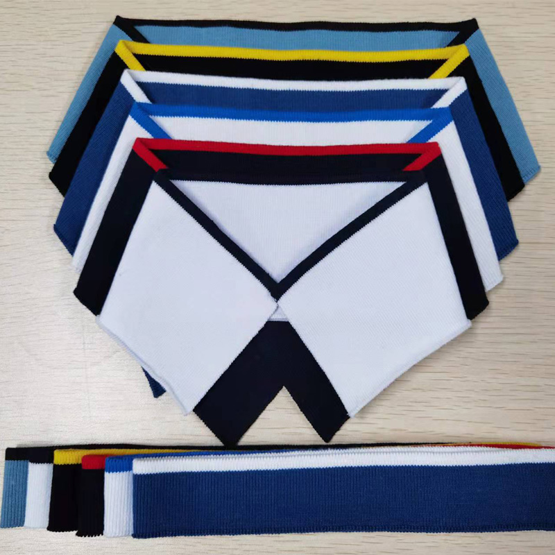 Rainbow Striped Ribbed Collars for Fashion Clothing
