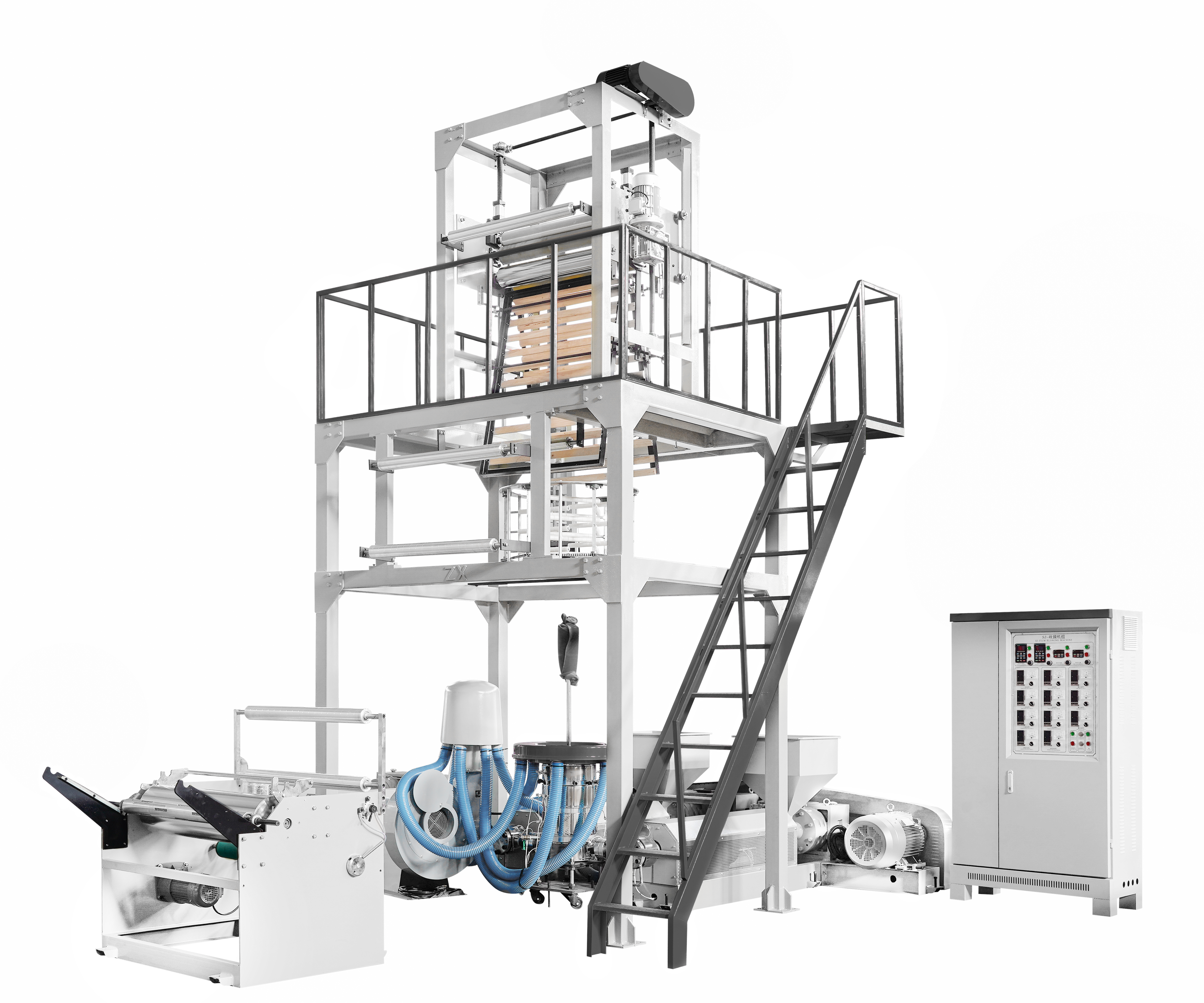 Double-Layer Co-Extrusion Rotary Die Head Film Blowing Machine Set