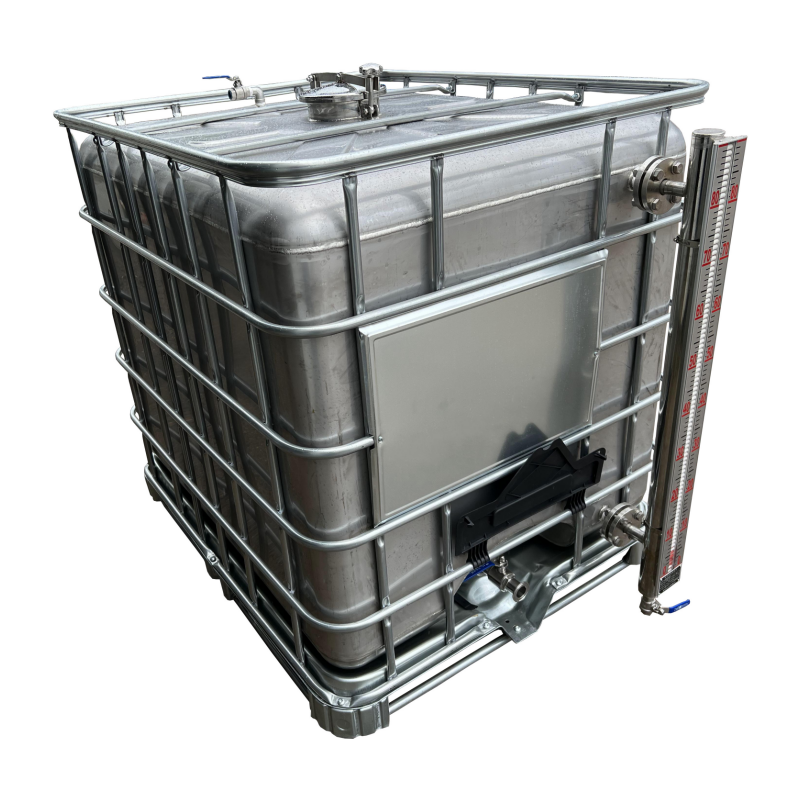 SS  tank 1000l with magnetic flap