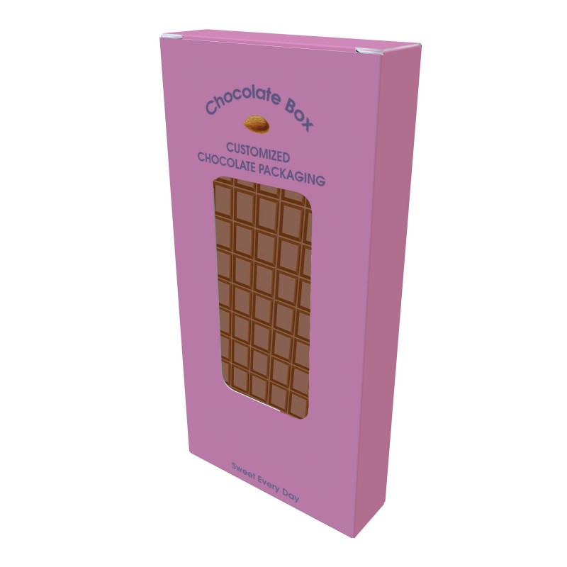 Chocolate bar packaging box with transparent PVC window Food grade hot stamping chocolate candy box