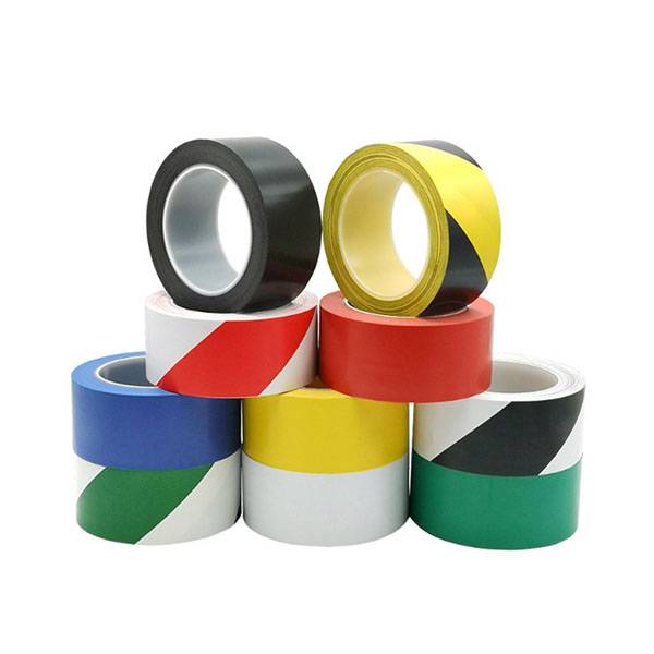 شريط علامات أرضية ملون مزدوج مضاد للكهرباء الساكنة، شريط تحذير أمان ESD بالألوان الصفراء/السوداء/الحمراء/البيضاء/الخضراء