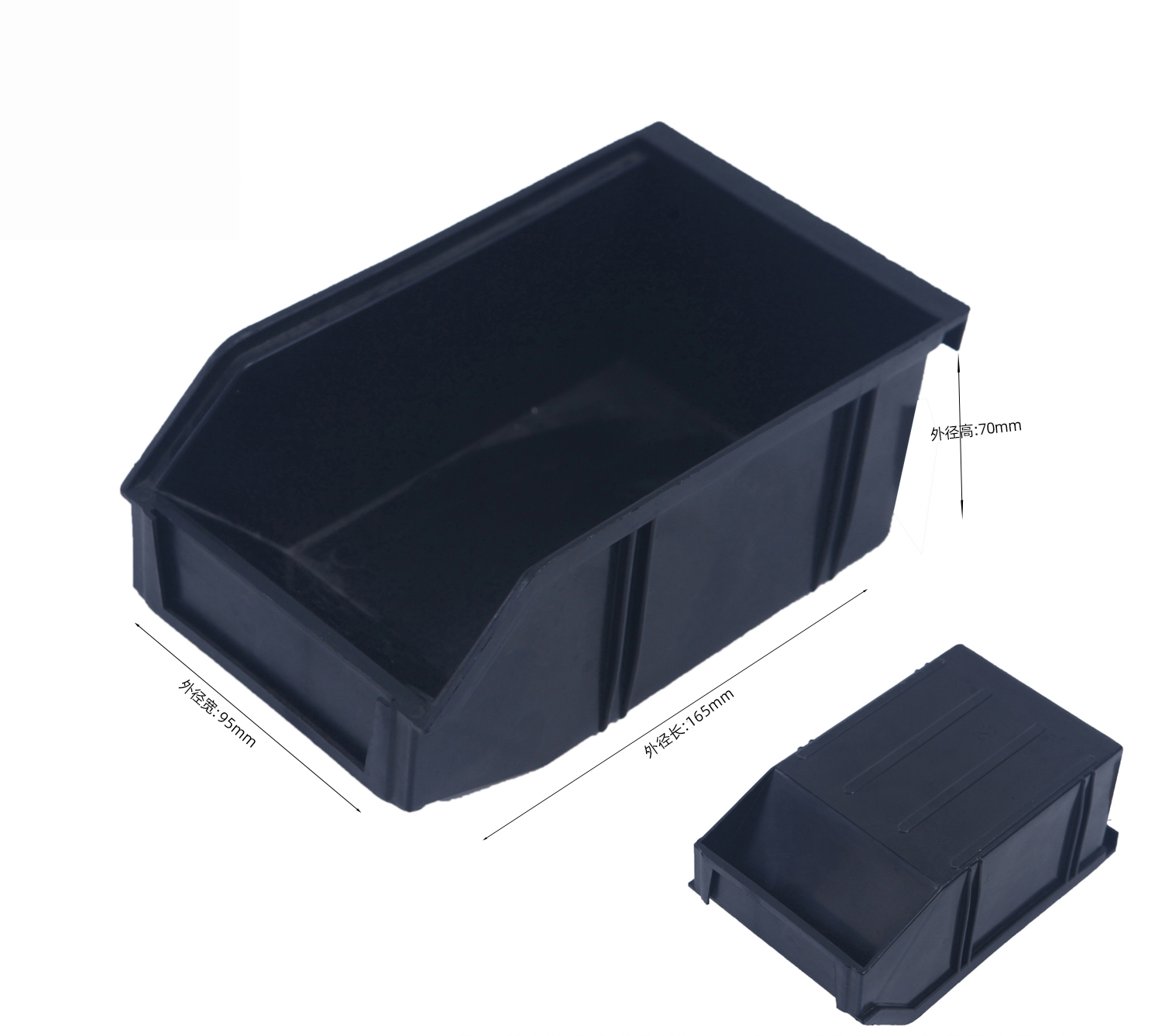 กล่องพลาสติกวางซ้อนและแขวนได้แบบนำไฟฟ้าสถิตย์ ESD กล่องสำหรับชิ้นส่วนอิเล็กทรอนิกส์ ESD