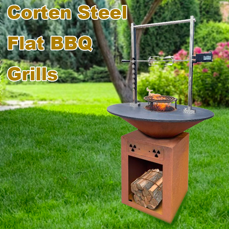 Corten Steel Flat BBQ Grills —— Large BBQ Flat Top Grill Corten Steel BBQ Grill