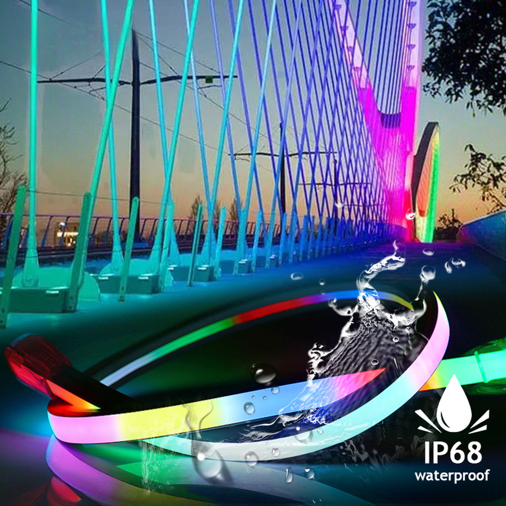 18x16mm LED Neon Flex: IP65/IP68 Waterproof, Dynamic RGB Colors, 50M Max Length - Perfect for Outdoor Signage & Architectural Lighting