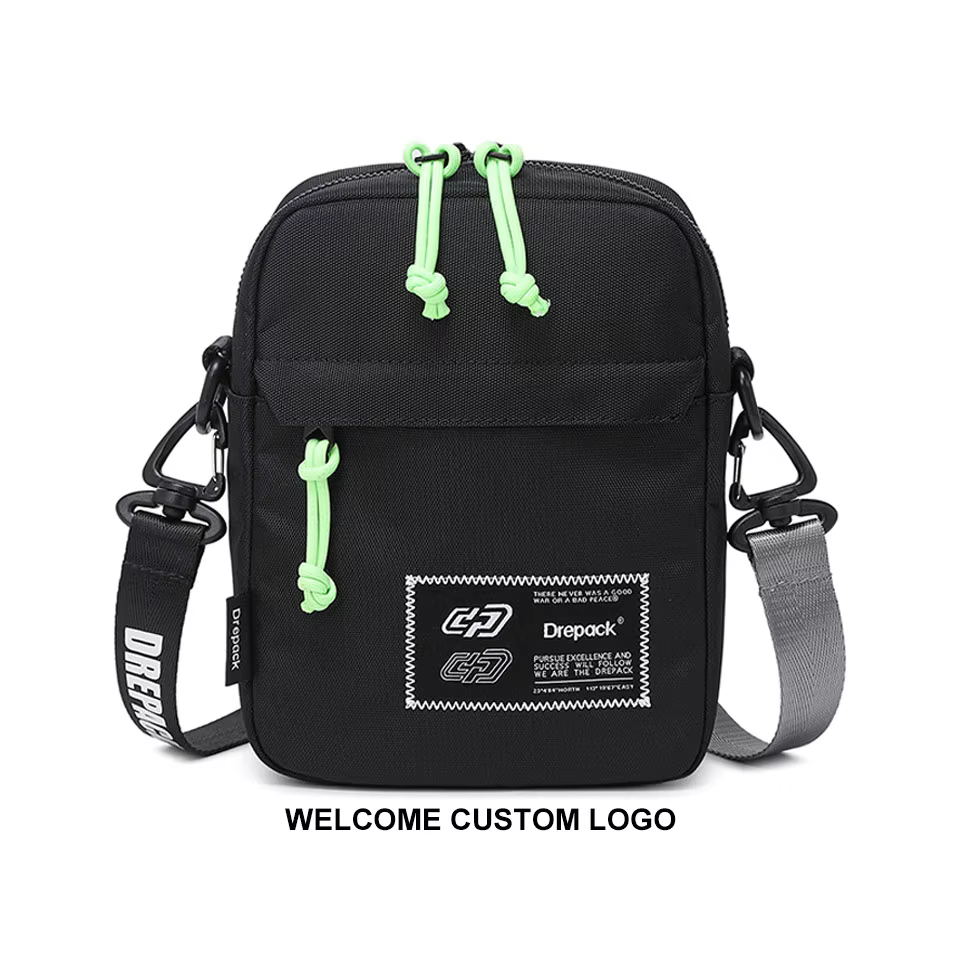 Custom logo polyester fabric 1.5L volume daily use hot design streetwear unisex sling bag factory