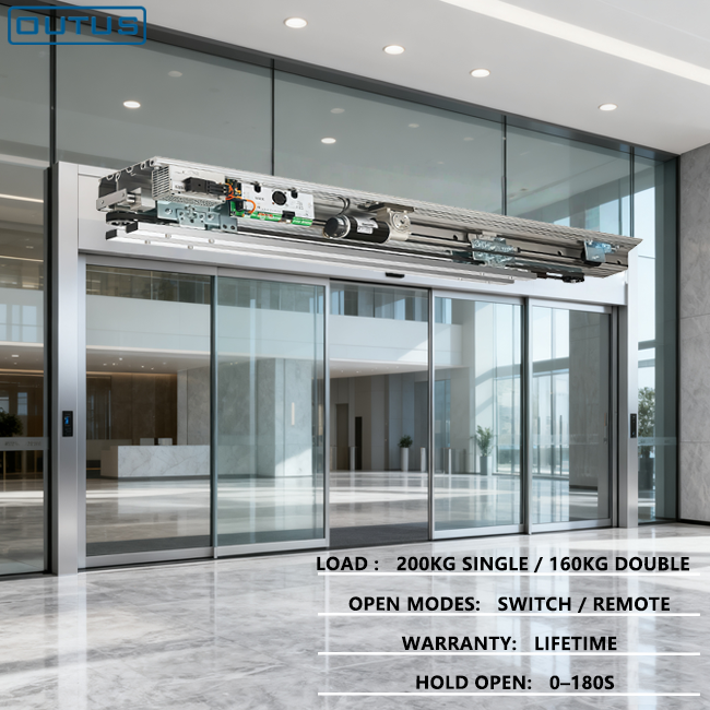 Outus 200kg Alemania Dunkermotoren ES200 Sistema automático de puerta corredera con sensor de vidrio