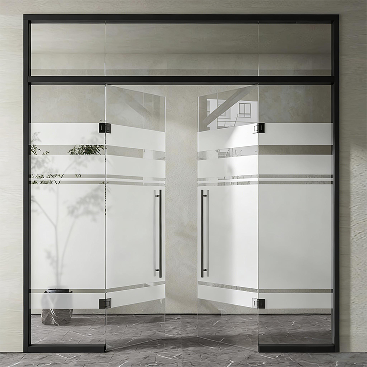 Puerta sin marco estilo KFC - Vidrio templado minimalista para tiendas y restaurantes