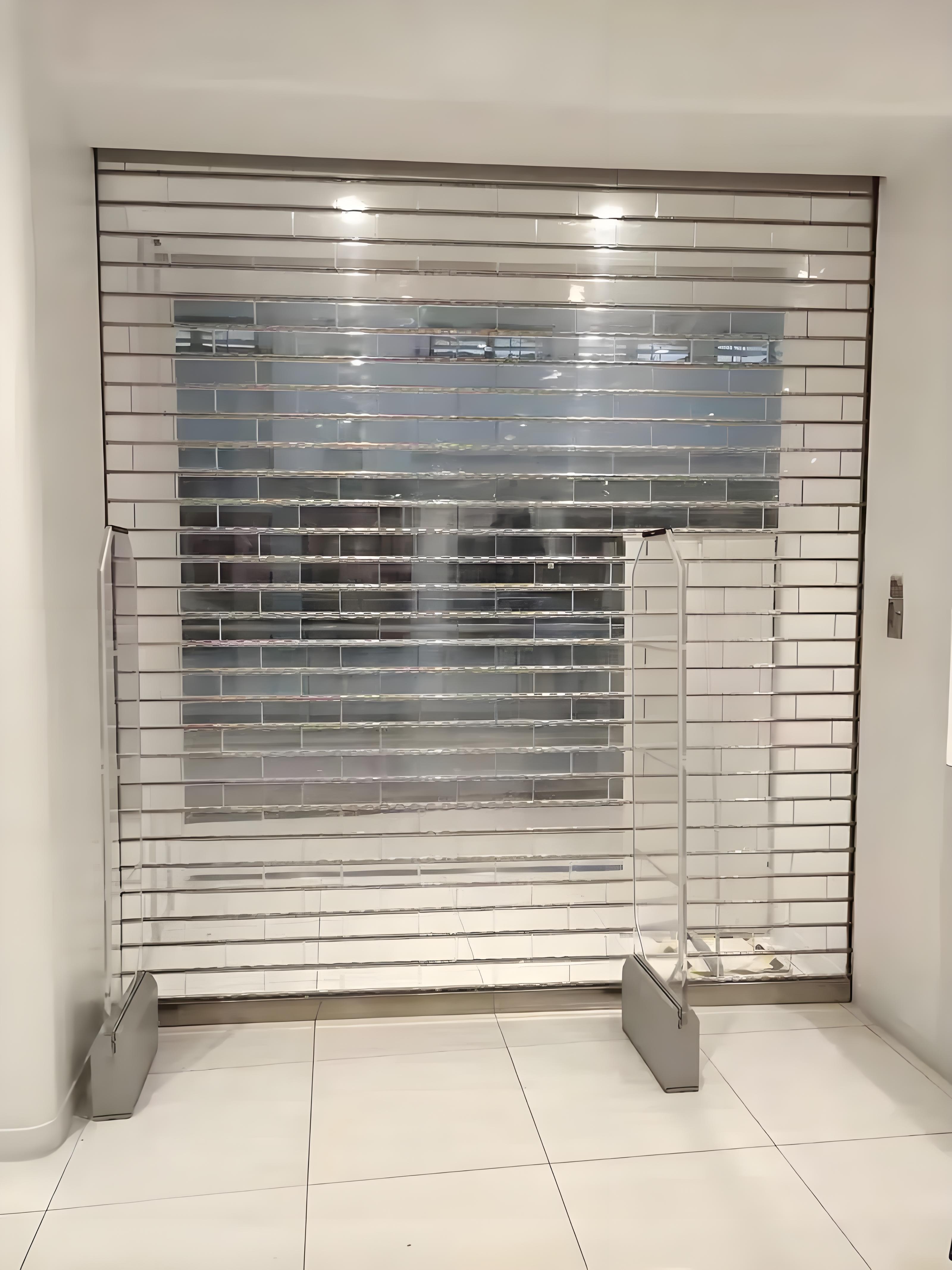 Puerta enrollable de cristal - Puerta enrollable comercial transparente