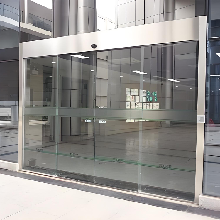 Puerta de cristal automática sin marco - Puerta corredera de cristal templado para tiendas y oficinas.