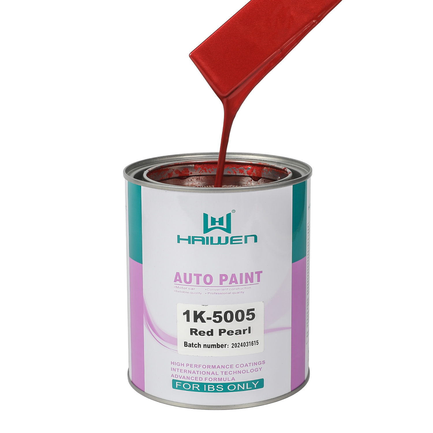 HAIWEN 1K-5005 פארל אדום 1K צבע פארל – שני הצדדים אדומים ואופקיים לרענון צבע רכב וערכות צבע